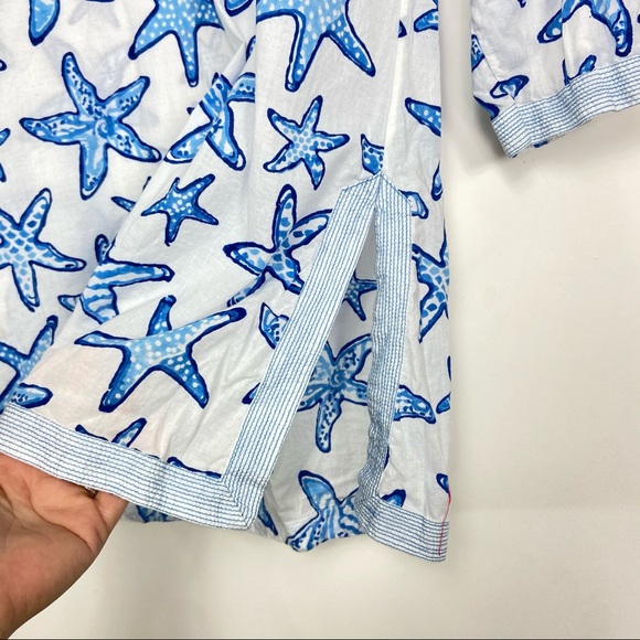 Gretchen Scott blue starfish tunic top. XS - Picture 2 of 7